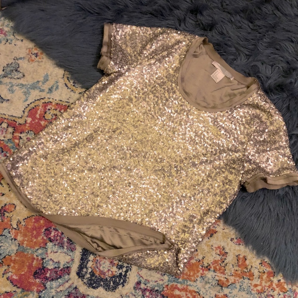Sequin Scoop neck Blouse
